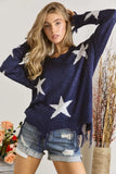 Distressed Star Sweater Top