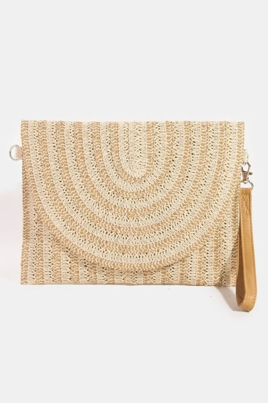 Bohemian Woven Straw Envelope Crossbody Bag