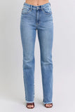 High Waist Raw Hem Vintage Bootcut Jeans