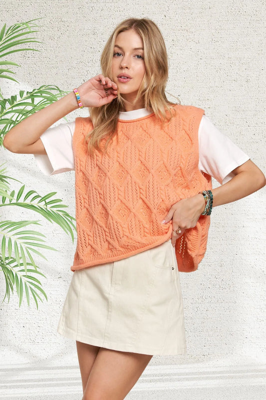Lightweight Sweater Boxy Vest Top