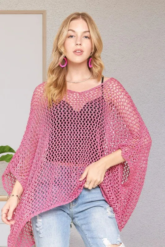 Fishnet Poncho Cover Up