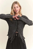 Distressed Edge Washed Sweater