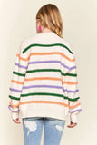 Fluffy Stripe Casual Sweater Top