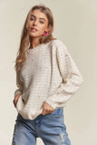 Rhinestone Accent Sweater Top