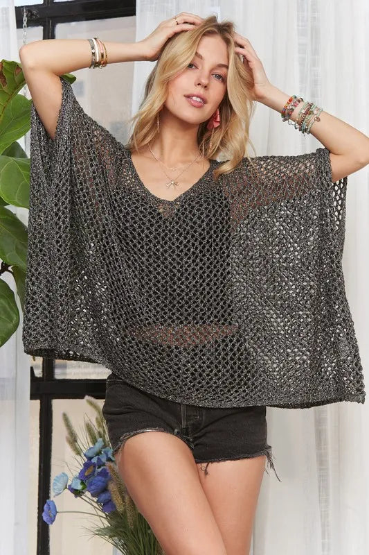 Fishnet Poncho Cover Up