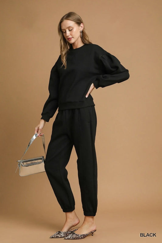 Fleece Jogger Pants with Adjustable Drawstring