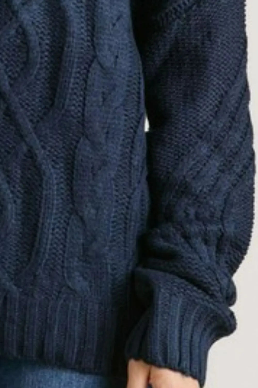  Cable Knit Off Shoulder Sweater