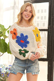Floral Patch Sweater Crop Top