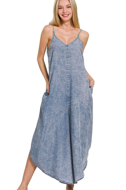 Lyocell Acid-Washed Jumpsuit