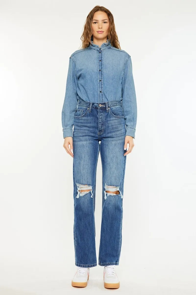 Retro High Waist Boyfriend Jeans