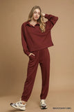 Exposed Stitch Long Sleeve Polo Shirt with Side Vent