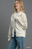Dual-Texture Jacquard Zip-Up Jacket