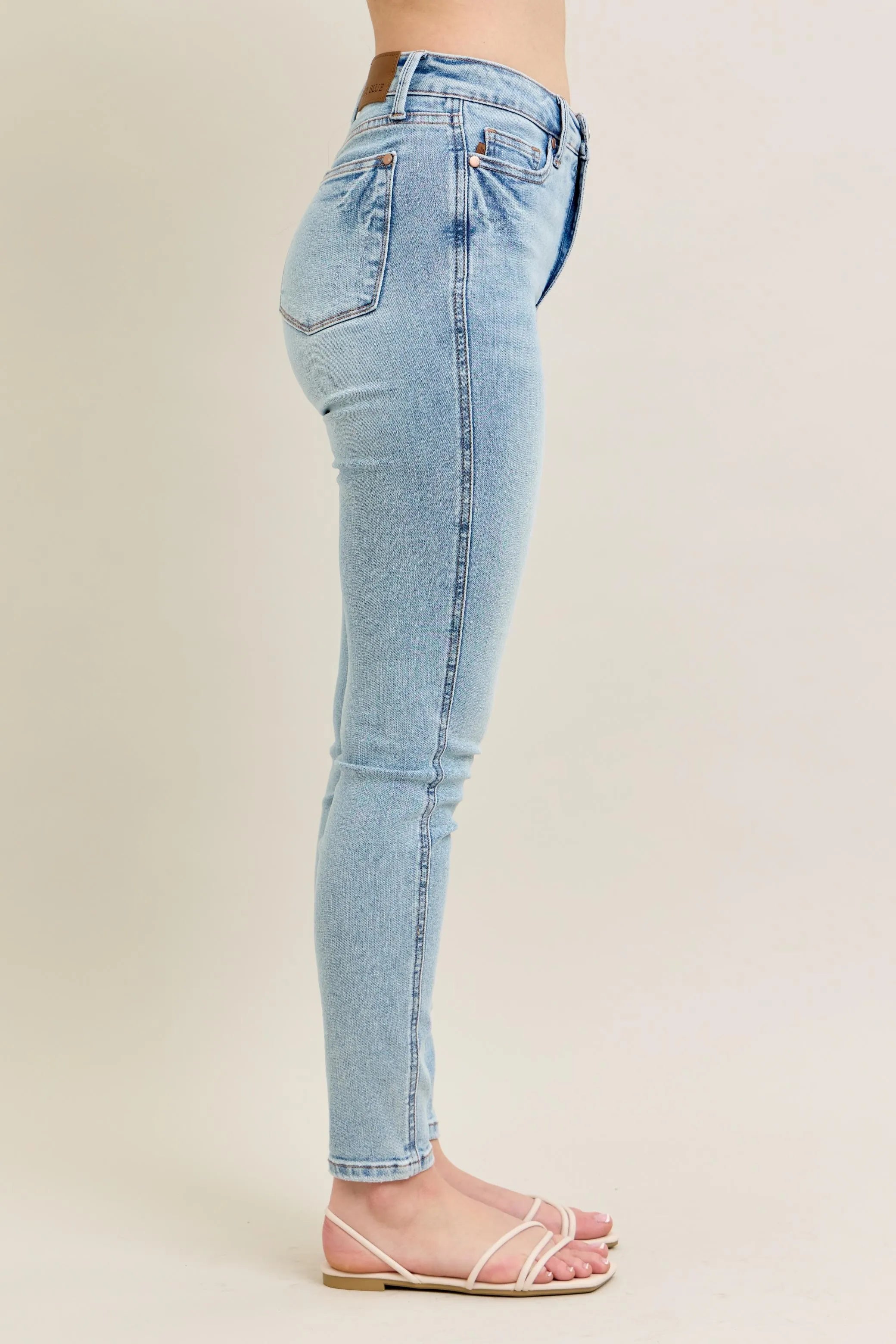 Full Size Mr Tummy Control High-Waisted Stretch Skinny Jeans