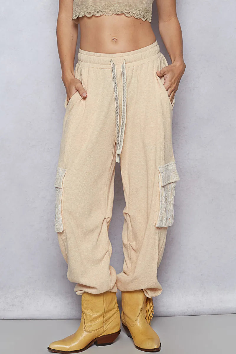 Elastic Waist Cargo Pocket Jogger Pants