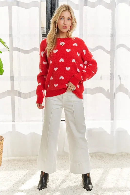 Heart Cutesy Sweater Top