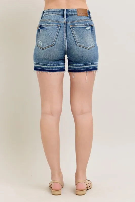 Mr Tummy Control Vintage Wash Release Hem Shorts