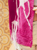 Star Fringe V-Neck Knit Cardigan