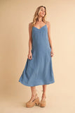Side Button Midi Cami Dress