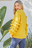 Puffy Ruffles Sleeve Cozy Sweater
