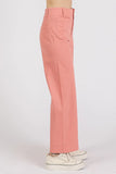 Twill Patch Pocket High Rise Wide Leg Pants