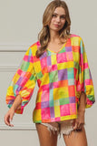 Multi Block Bubble Pop Ballon Top