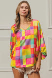 Multi Block Bubble Pop Ballon Top