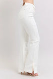 Full Size High Waist Side Slit Slim Bootcut Jeans