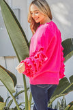 Puffy Ruffles Sleeve Cozy Sweater