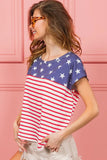 Star Rpinted with Stripe Combo Top