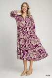 Tiered Midi Dress with Floral Pattern