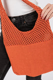 Half Pointelle Knit Tote Bag