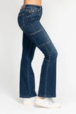 Full Size High Waist Cargo Bootcut Jeans Plus Size