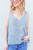 Leopard Foil Print Sleeveless Sweater Top