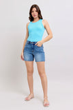 Full Size 2 Button Denim Shorts with Pockets Plus Size