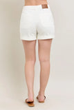 High Waist Cuff Denim Shorts