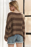 Horizontal Stripes Knit Textured Sweater