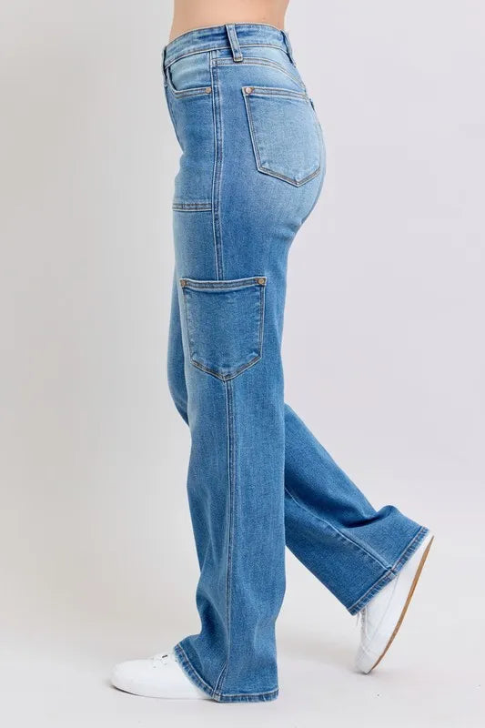 Full Size High Waist 90's Straight Jeans Plus Size
