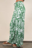 Printed Casual Wide Leg Resort Pants
