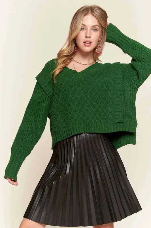Ruffle Detail Adorable Sweater