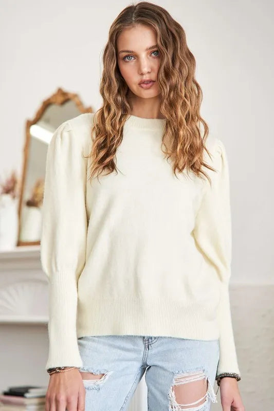 Puff Shoulder Sweater