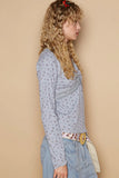 Twisted Front Floral Long Sleeve Top