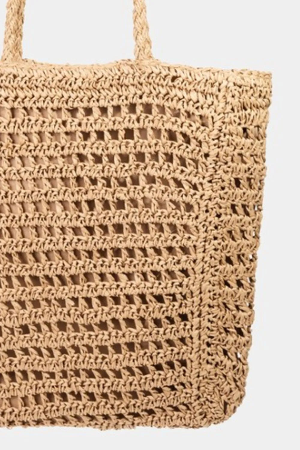 Straw Braided Beach Tote Bag