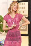 Lurex Crochet Lace Up Cover Up Dress