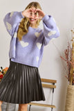Full Size Lovely Heart Sweater Top