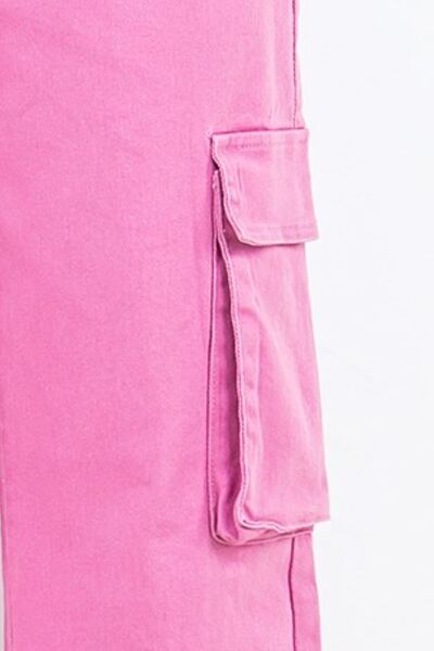 Drawstring Wide Leg Cargo Pants