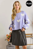 Full Size Lovely Heart Sweater Top