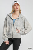 Linen Jacquard Zip-Up Jacket