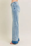 Full Size High-Rise Raw Hem Relaxed Jeans