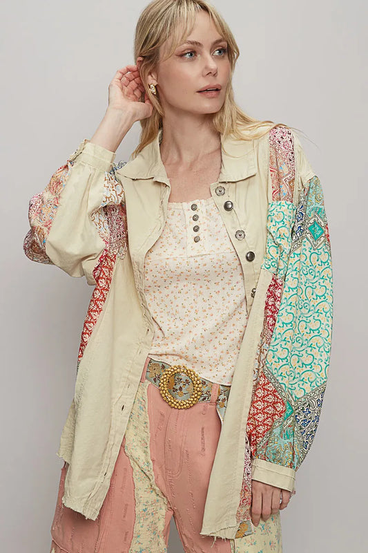 Bohemian Patchwork Oversized Blouse