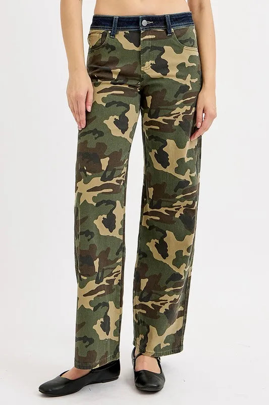 Military-Inspired Wide Leg Denim